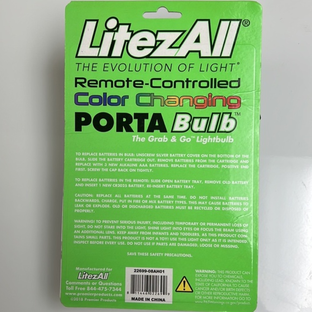 NWT LitezAll Remote Control Color Changing‎ PortaBulb - Picture 5 of 5